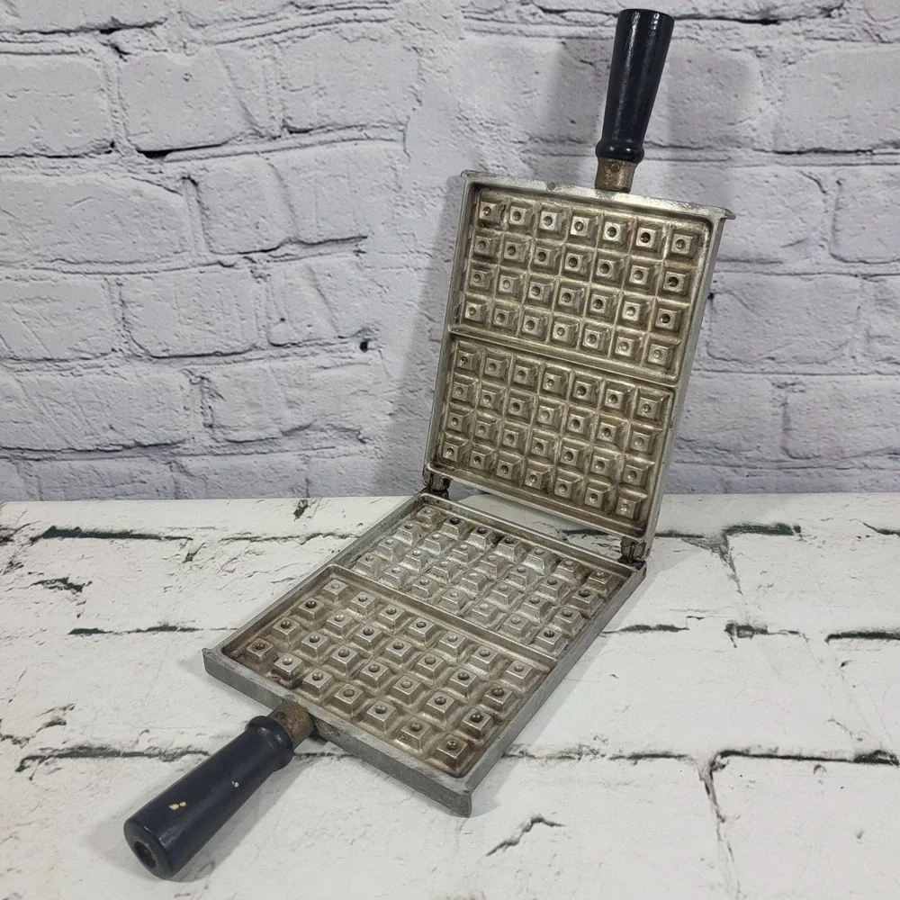 Antique Waffle Iron For Armstrong Table‎ Stove Cast Aluminum Made In USA